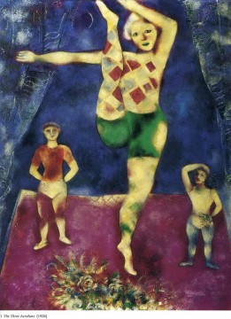  Chagall Lienzo - Tres acróbatas contemporáneos de Marc Chagall